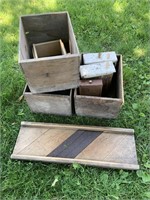 Wood boxes, would drawers, Kraut cutter