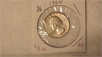 1964 Washington Silver Quarter - AU