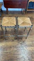 (2) Chrome & Cane Barstools  (great condition)