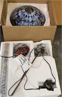 Stained-glassed hanging lamp, new in box