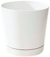 Full Depth Round Cylinder Pot, White, 8-Inch