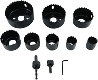 FreeTec Hole Saw Kit 10PC Carbon Steel Power Drill