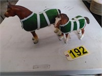 2 USA Breyer Clydesdale Mare & Foal w/ Blanket