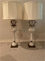 A Pair of Vintage Blanc de Chine Table Lamps