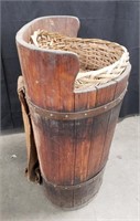 Rustic antique back-worn fruit picking basket