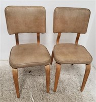 2 Mid-century upholstered bent plywood chairs