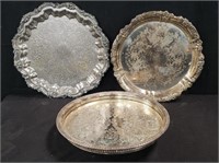 Silver plated trays in box lot