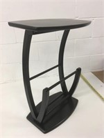 Black Finish Newspaper/Record Holder Table Stand