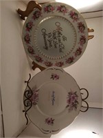 Two wedding anniversary plates.