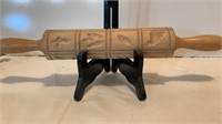 Embossed Wood Rolling Pin, Wood Carved Rolling