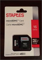 Brand New Staples Brand 16GB MicroSD MicroSDHC