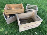 4 wood shipping boxes