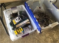 (2) Tubs of electronics & cords