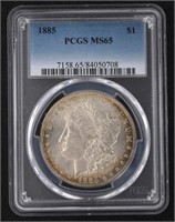 1885 Philadelphia GEM MS65 Morgan Silver Dollar