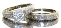 18kt Gold Princess Cut 1.86 ct Diamond Bridal Set