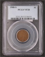 1908-S Indian Head Copper Cent *Rare Date