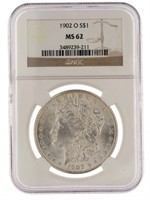 1902 New Orleans MS62 Morgan Silver Dollar
