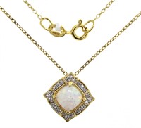 Gorgeous Opal & White Topaz Necklace
