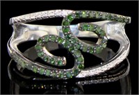 Natural 1/4 ct Green Diamond Cocktail Ring