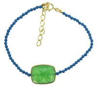 Genuine 12.40 ct Turquoise & Emerald Bracelet