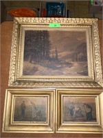 3 VINTAGE FRAMED PRINTS (1 ROBERT WOODS 21 X 17)>>