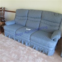 BLUE SOFA W/FLOWER PRINT-7FT L