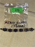 MEXICO SILVER BRACELET WITH STONES 17.24 GRAMS