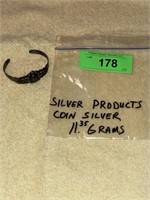 SILVER PRODUCTS COIN SILVER CUFF BRACELET 11.35 G