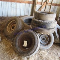 PILE OF TIRES- MUST TAKE ALL- TRACTOR TIRE,