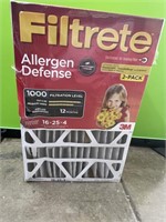 2 Filtrete allergen defense 16x25x4 air filters
