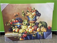 24x18in fruit artwork on framed canvas