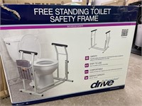 Free standing toilet safety frame