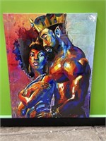King & queen framed canvas artwork - 16x20in