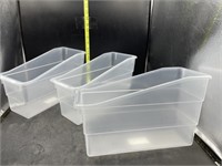 3 clear plastic Book and binder holder