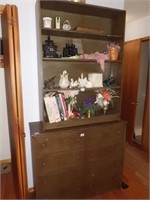 WOOD CABINET WITH 8 DRAWER CHEST