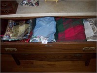 3 DRAWERS OF LINENS NOT INCLUDING CHEST