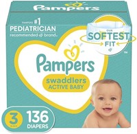 Sz3 136ct Pampers Swaddlers Disposable Diapers