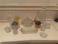 A Collection of Glass Ladies Vanity Items