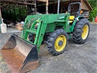 John Deere 5400 4WD w/Great Bend loader. 65 HP