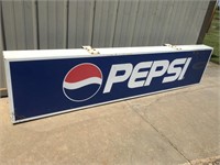 Metal Pepsi sign 24x108x7"