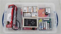 Assorted Batteries Electronics & Bin Lot
