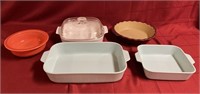 Glass Baking dishes, glass pampered chef pie dish,