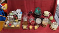Candles, candle holders, poperi pot