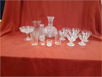 Crystal vase, cups, etc.