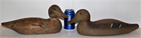 2 Vintage Wood Duck Decoys Hand Carved