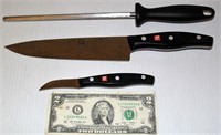 2 J A Henckels Willing Knives & Sharpener