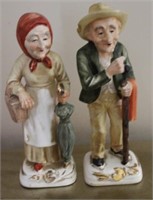 2 Man & Woman ceramic figures