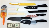 Group of Ceramic Knives - Zyliss, ShinJu, Sharper