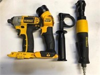 Dewalt Drill, Air Ratchet, Flashlight And Clamp