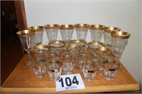 (21) Pieces of Gold Trim (7 Shot Glasses, 2